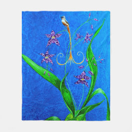 Cobertor De Velo Pássaro Orquídeo do Havaí Feliz