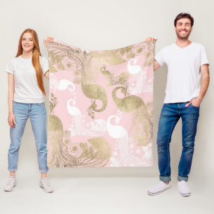 Cobertor De Velo Pássaro pacifista real, branco-rosado, cor-de-rosa