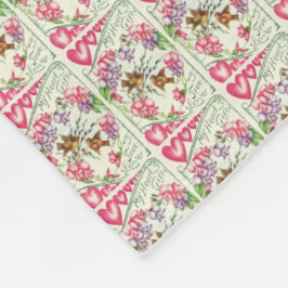 Cobertor De Velo Pássaros Adorados Fala Dia de os namorados Vintage