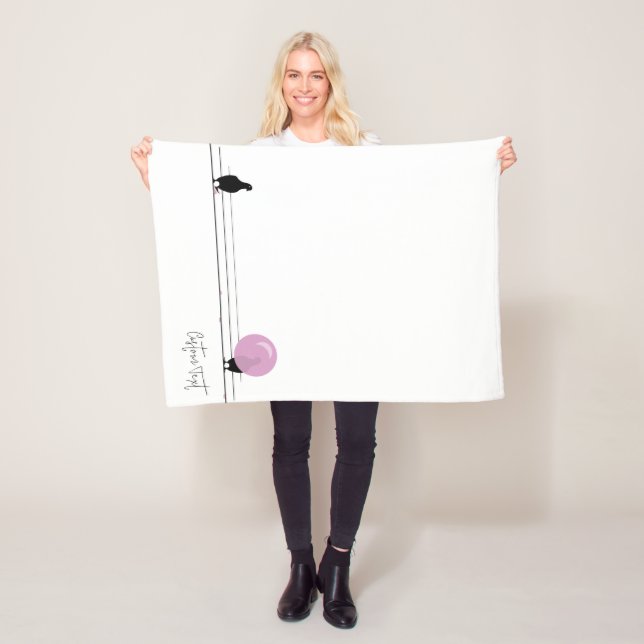 Cobertor De Velo Pássaros bonitos e bonitos de Bublegum em um branc (In Situ)