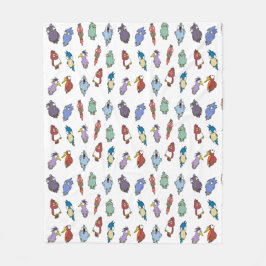 Cobertor De Velo Pássaros de Cartoon Whimsical Jogam Cobertura