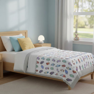 Cobertor De Velo Pássaros de Cartoon Whimsical Jogam Cobertura