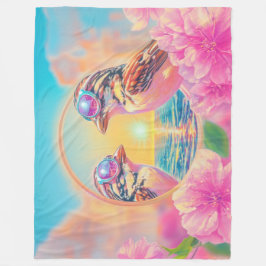 Cobertor De Velo Pássaros legal com óculos Sunset