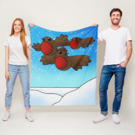 Cobertor De Velo Pássaros Robin do Natal