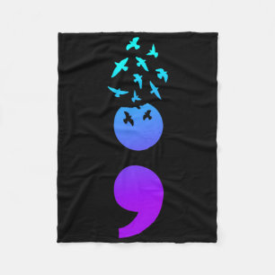Cobertor De Velo Pássaros Semicolon Sensibilização Suicida Preventi