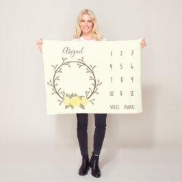 Cobertor De Velo Passo do Bebê Floral Amarelo-Cento