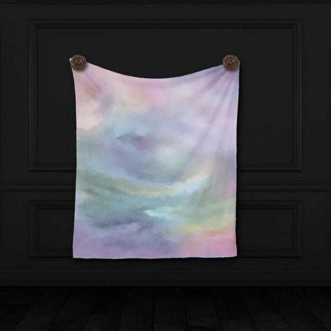 Cobertor De Velo Pastas Whimsical | Dreamy Muted Rainbow Mottle (Criador carregado)