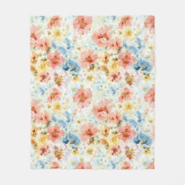 Cobertor De Velo Pastel Botanical Throw – Watercolor Floral Cozy