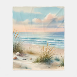 Cobertor De Velo Pastel Coastal Dunes Watercolor