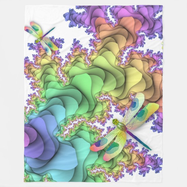 Cobertor De Velo Pastel Dragonflies Fleece Blanket (Frente)