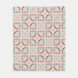Cobertor De Velo Pastel Geometric Tile Pattern | Pink Mint Purple