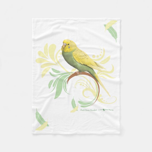 Cobertor De Velo Pastel Green Parakeet Blanket (Frente)
