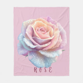 Cobertor De Velo Pastel Iridescente Rosa & Gotículas de Orvalho Rom