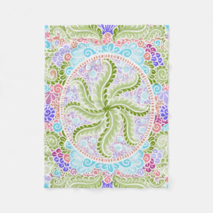 Cobertor De Velo Pastel Nature Mandala Art