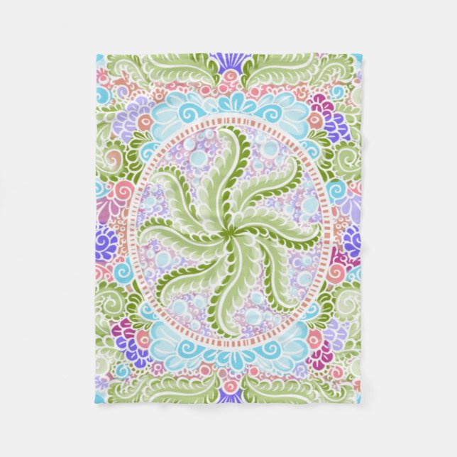 Cobertor De Velo Pastel Nature Mandala Art (Frente)