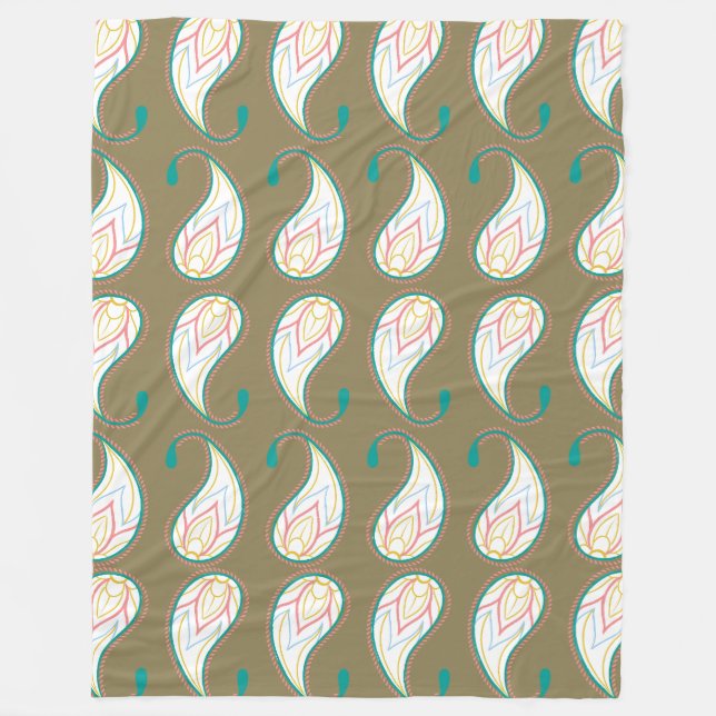 Cobertor De Velo Pastel Paisley (Frente)