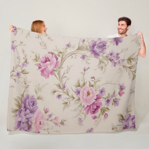 Cobertor De Velo Pastel Pink & Purple Jarden Blooms Elegantes