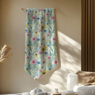 Cobertor De Velo Pastel Pink Sage Green Wildflower Boho Vibes