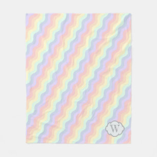 Cobertor De Velo Pastel Rainbow Waves Fleece Blanket