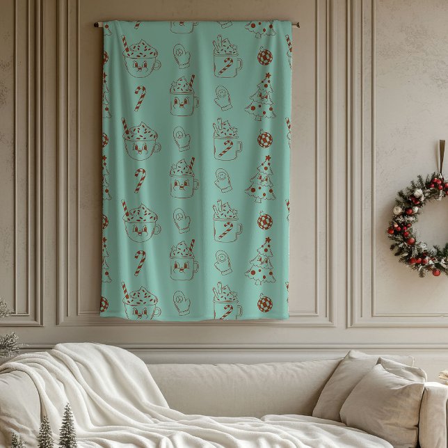 Cobertor De Velo Pastel Retro Blanket Groovy Christmas Home Touch (Pastel Retro Blanket Groovy Christmas Home Touch)