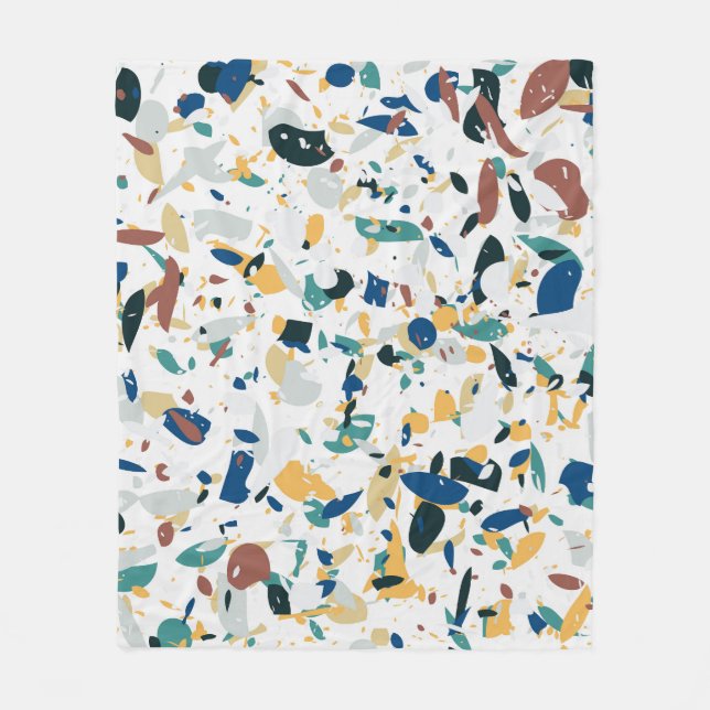 Cobertor De Velo Pastel Terrazzo: Padrão moderno de Abstrato. (Frente)