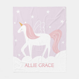 Cobertor De Velo Pastel Unicorn Fleece Blanket Personalizado