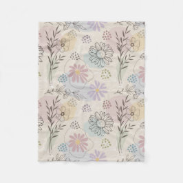 Cobertor De Velo Pastel Wildflower Collage – Chic Floral Geometric 