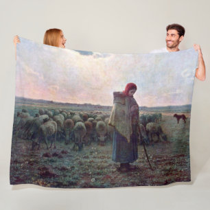 Cobertor De Velo Pastor com seu bando, Jean-Francois Millet