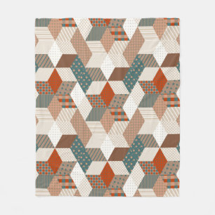 Cobertor De Velo Patches Stars Vintage Brown Green