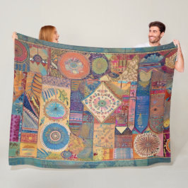 Cobertor De Velo Patchwokr Mandala Fleece Blanket