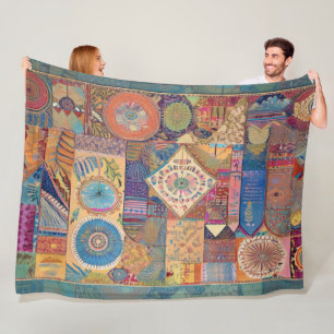 Cobertor De Velo Patchwokr Mandala Fleece Blanket