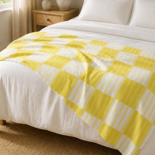 Cobertor De Velo Patchwork com distribuição grande amarela e branca