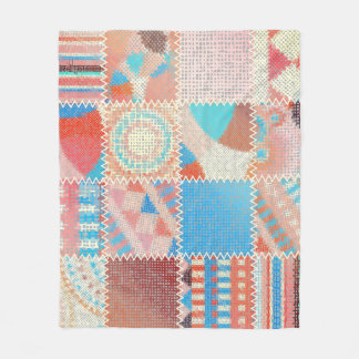 Cobertor De Velo Patchwork de Canvas bruta: padrão de vinheta textu