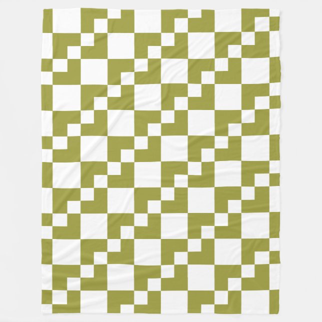 Cobertor De Velo Patchwork Domino - Olive and White (Frente)