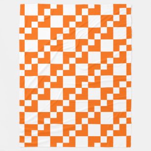 Cobertor De Velo Patchwork Domino - Orange e White