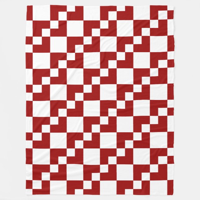 Cobertor De Velo Patchwork Domino - Ruby Red and White (Frente)