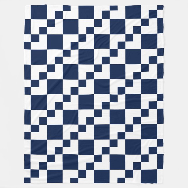 Cobertor De Velo Patchwork Domino - White and Dark Blue 001744 (Frente)