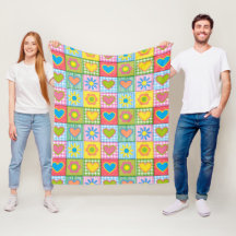 Patchwork of Love Blossom and Hearts
