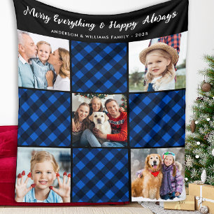 Cobertor De Velo Patchwork Personalizada para a Família 5, Xadrez A