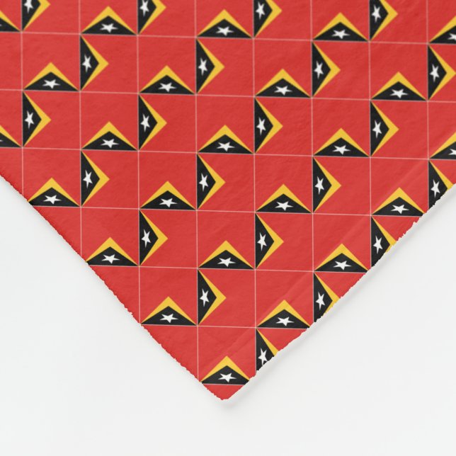 Cobertor De Velo Patchwork Timor-Leste Flag Patterno (Quina)