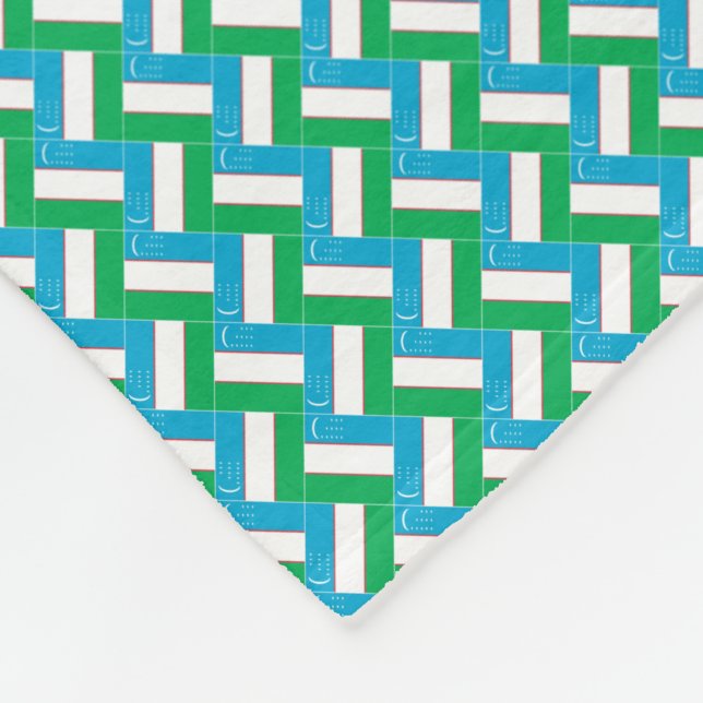 Cobertor De Velo Patchwork Uzbequistão - Padrão de Sinalizador (Quina)