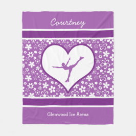 Cobertor De Velo Patinagem artística roxo Monogrammed do teste