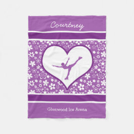 Cobertor De Velo Patinagem artística roxo Monogrammed do teste