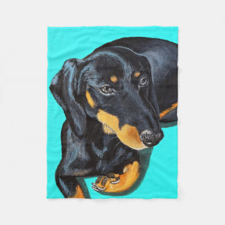 Cobertor De Velo Patique a pintura Miniatura de Dachshund
