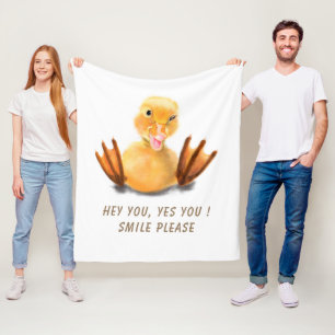 Cobertor De Velo Pato Amarelo Engraçado Reproduzindo Piscar os olh