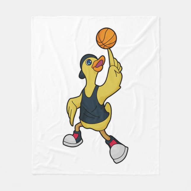 Cobertor De Velo Pato como jogador de basquetebol (Frente)