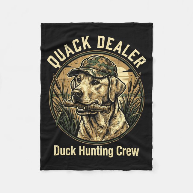 Cobertor De Velo Pato Er Funny Duck Caça Labrador Retriever Cão (Frente)