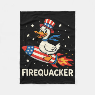 Cobertor De Velo Pato Firequacker Em Fogos de Artifício Engraçado 4