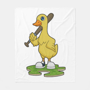Cobertor De Velo Pato no Baseball com bastão de beisebol