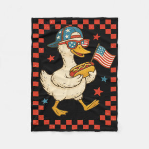 Cobertor De Velo Pato Patriótico Com Cachorro Quente E Bandeira Eng
